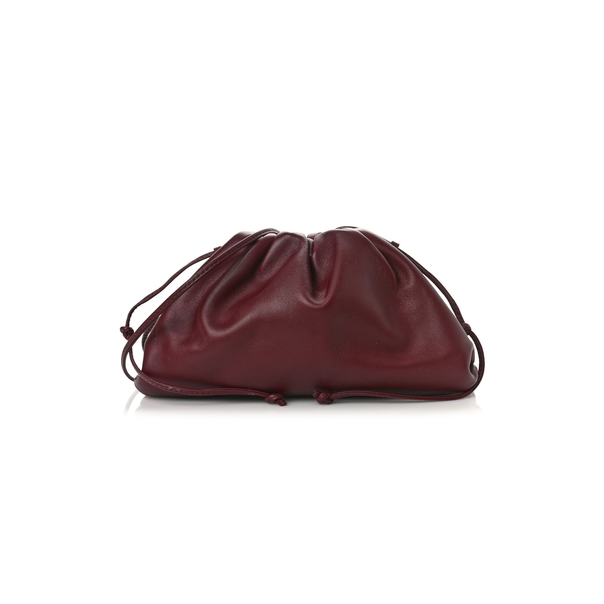 BOTTEGA VENETA BUTTER CALFSKIN THE MINI POUCH BORDEAUX (21*11*5cm）