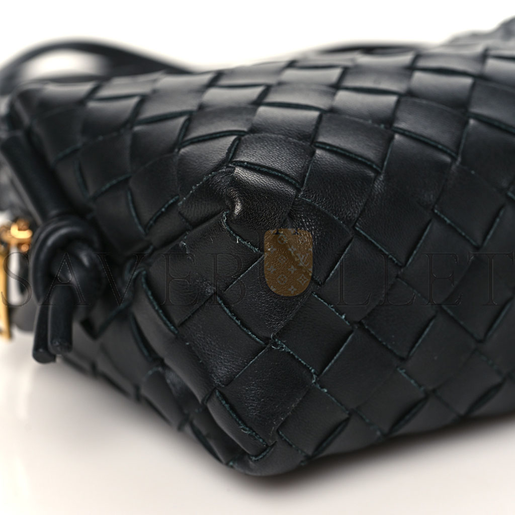 BOTTEGA VENETA NAPPA INTRECCIATO MINI LOOP CAMERA BAG BLACK (17*11*6cm)