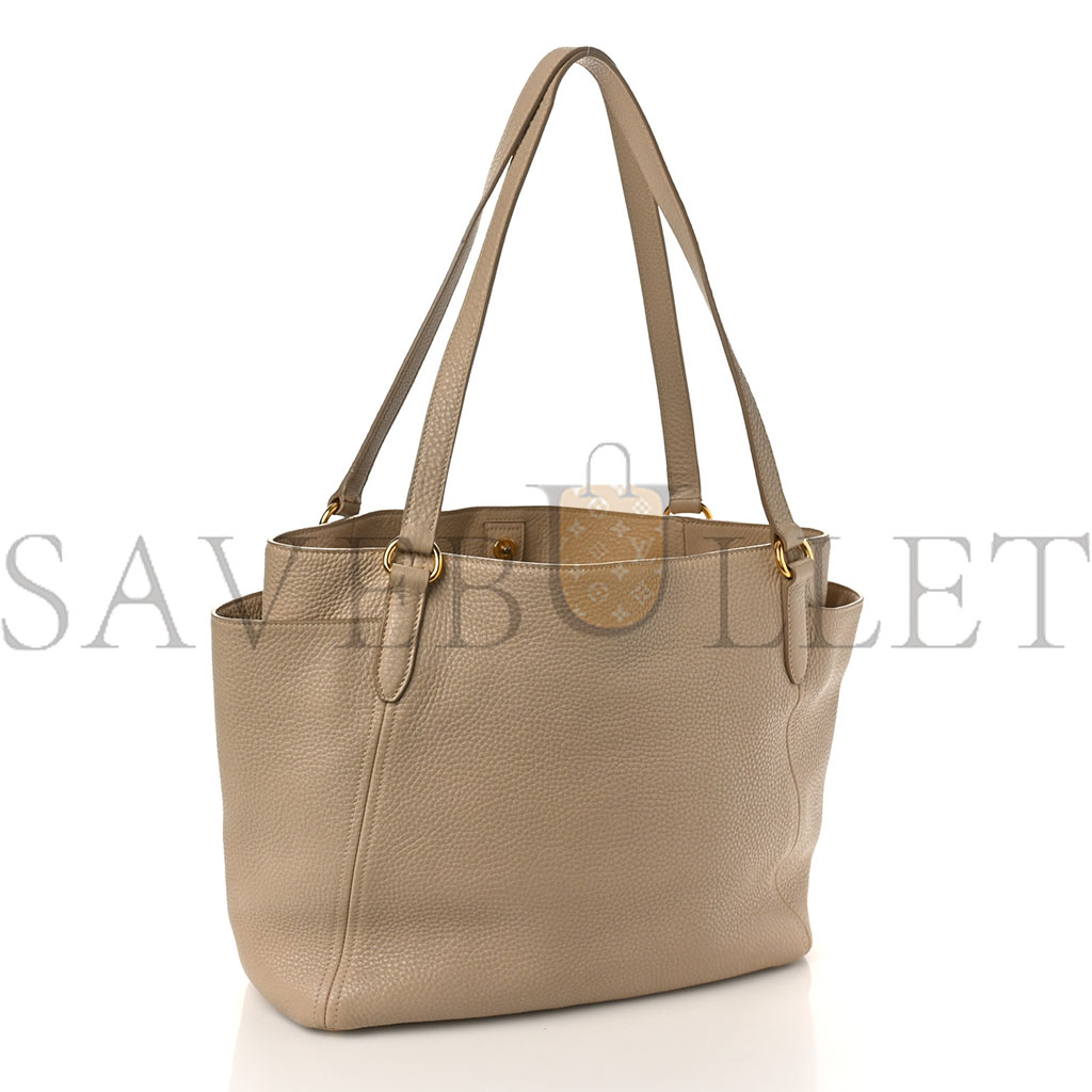 PRADA VITELLO DAINO SHOULDER BAG SABBIA (34*29*14cm)