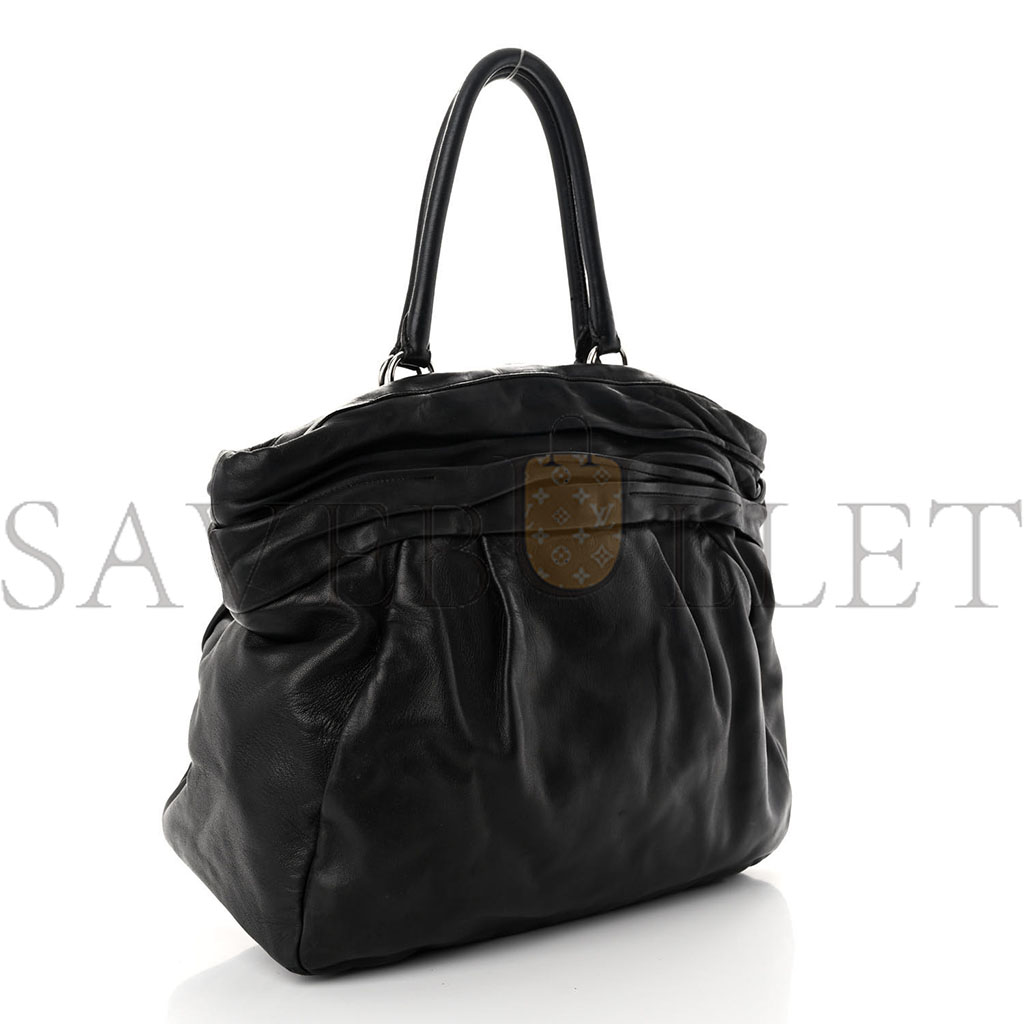 PRADA NAPPA FRILLS TOTE BLACK (39*32*15cm)