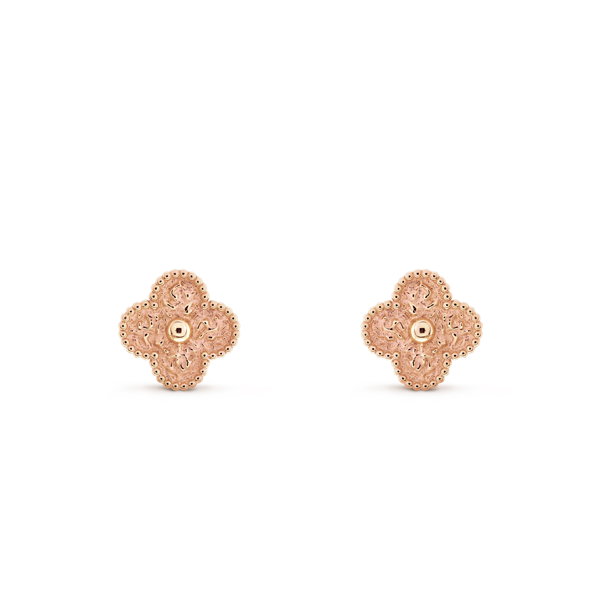 VAN CLEEF ARPELS VINTAGE ALHAMBRA EARRINGS - ROSE GOLD  VCARN9T400