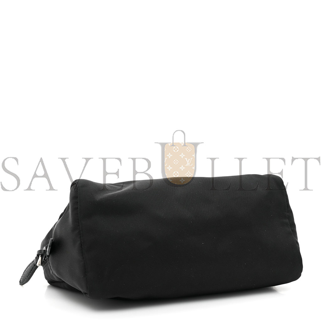 PRADA TESSUTO NYLON SAFFIANO WRISTLET BLACK (20*11*10cm)