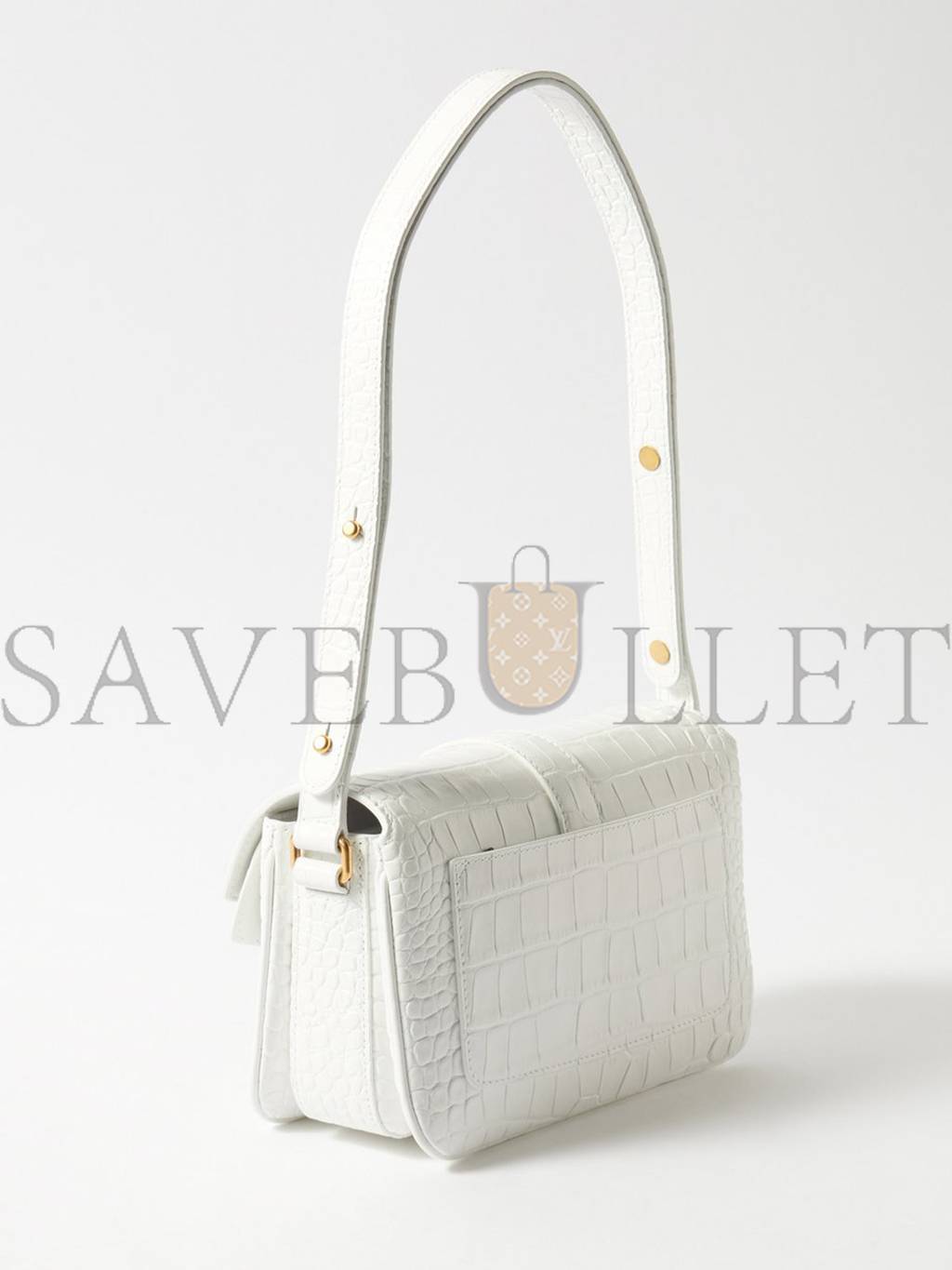 BALENCIAGA WHITE LADY FLAP S CROCODILE-EFFECT SHOULDER BAG MATCHESFASHION US (21.8*14.2*8.8cm)