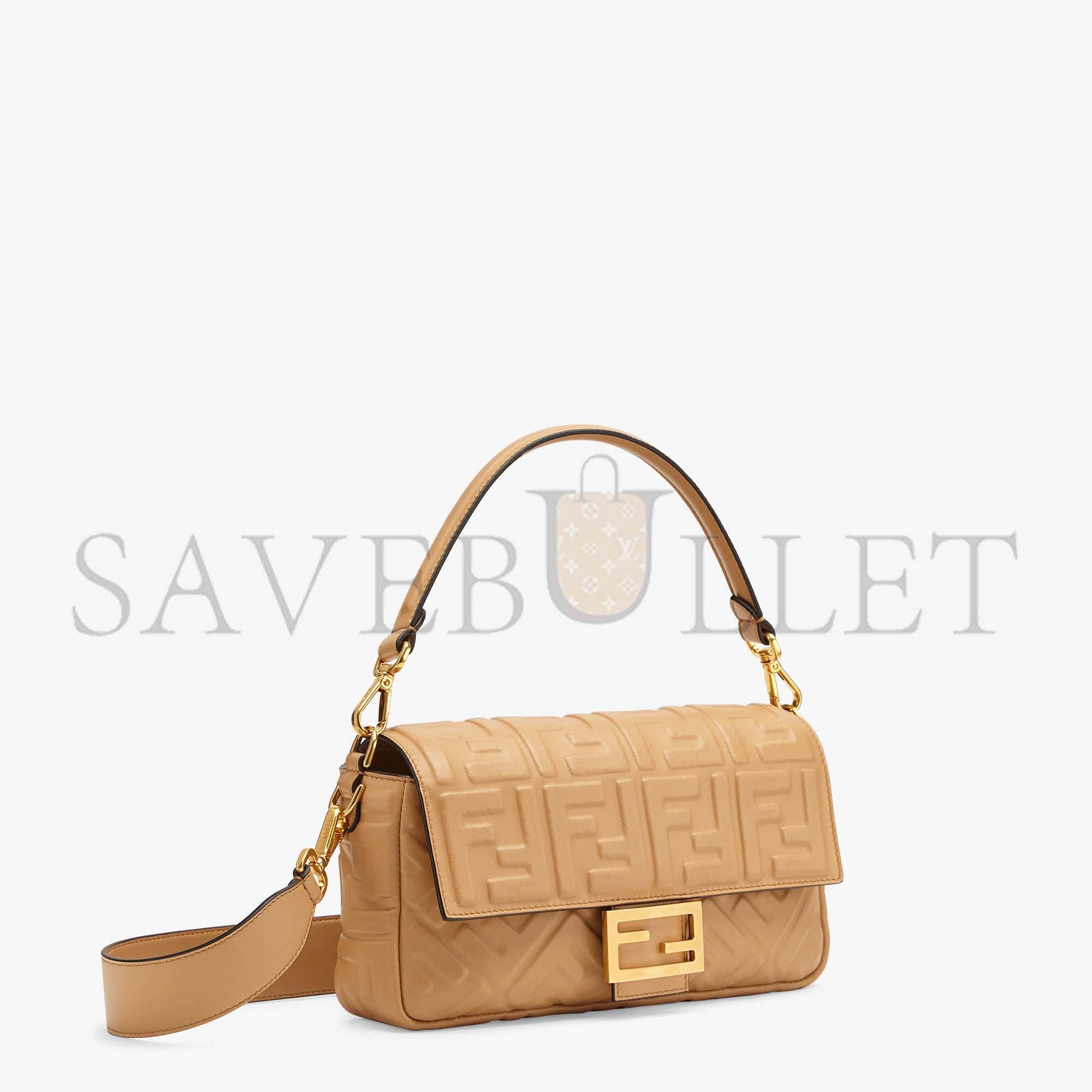 FENDI BAGUETTE - BEIGE LEATHER BAG 8BR600A72VF1BZ2 (27*15*6cm)