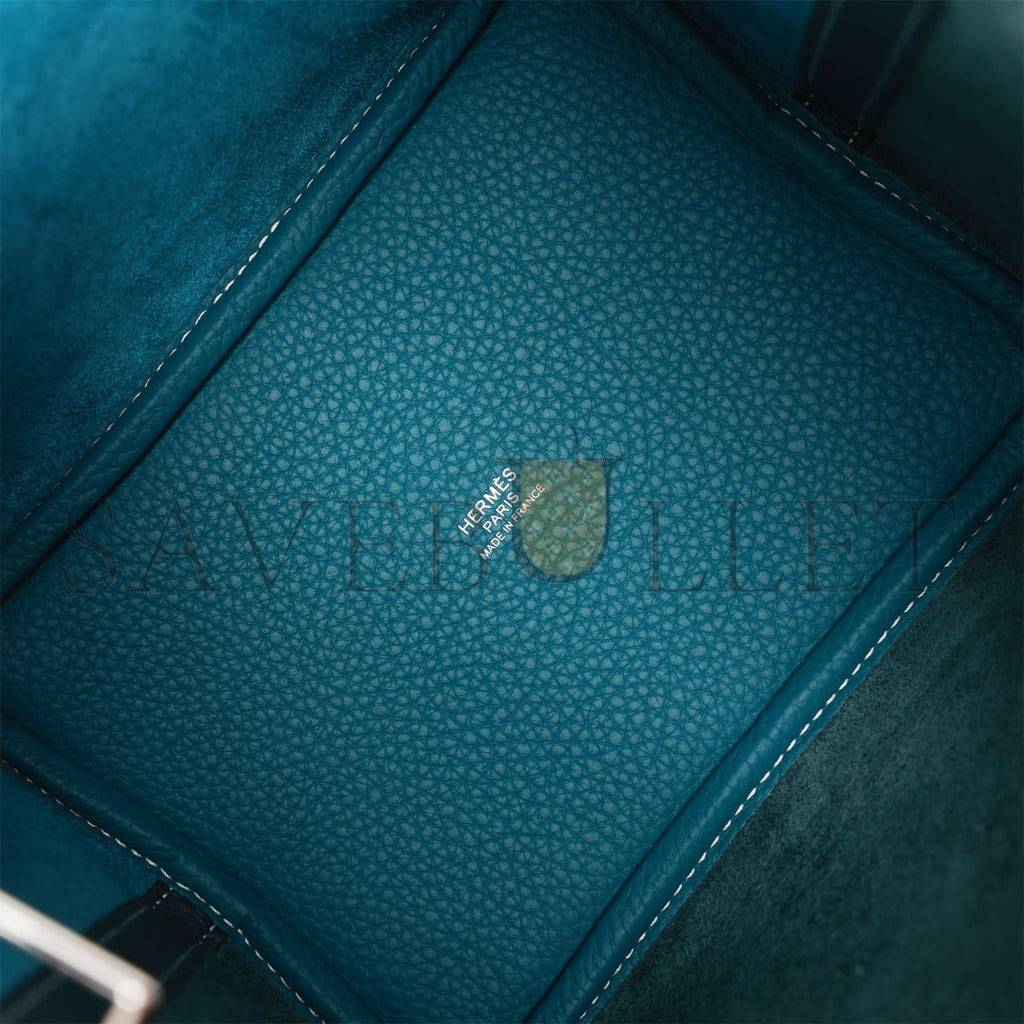 HERMES PICOTIN LOCK 18 CASAQUE VERT CYPRESS AND VERT BOSPHORE PALLADIUM HARDWARE(18*13*18cm)