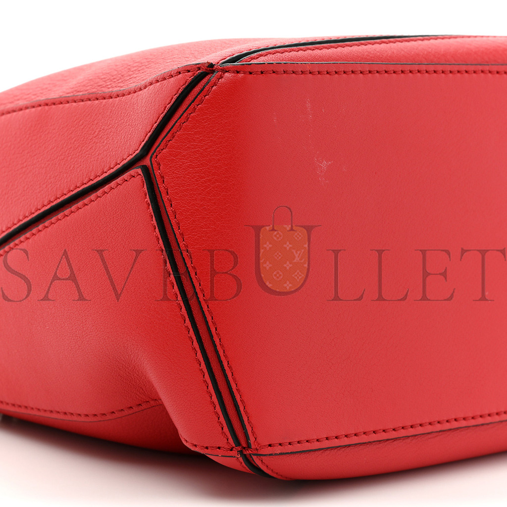 LOEWE CALFSKIN SMALL PUZZLE BAG SCARLET (24*16.5*10.5cm)