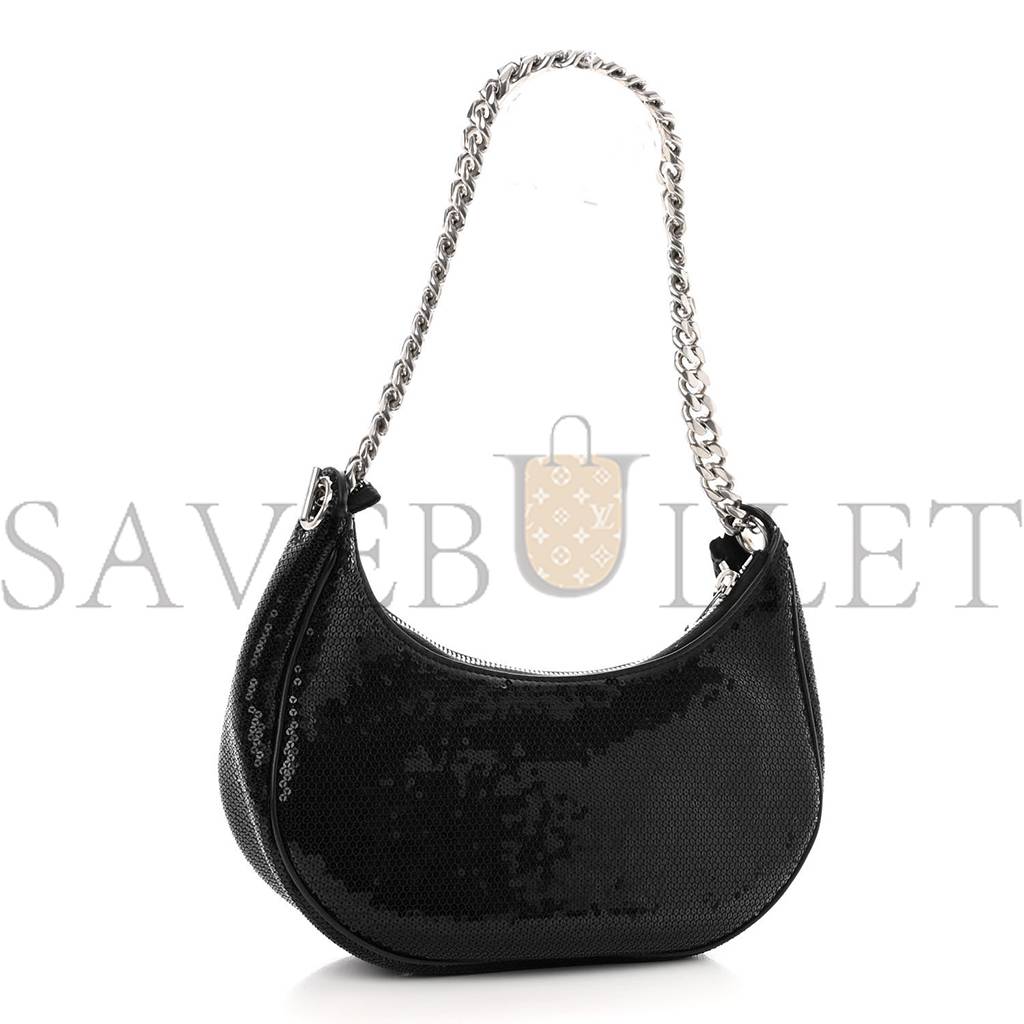 CELINE SEQUIN MEDIUM CHAIN AVA SHOULDER BAG BLACK (25*20*8cm)