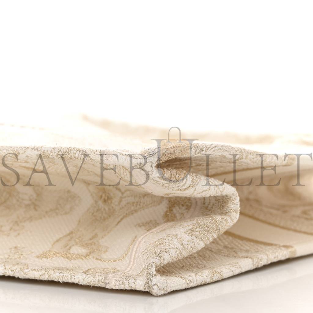DIOR CANVAS EMBROIDERED MEDIUM DIORIVIERA TOILE DE JOUY BOOK TOTE GOLD (36*27*7cm) DIOR CANVAS EMBROIDERED MEDIUM DIORIVIERA TOILE DE JOUY BOOK TOTE GOLD (36*27*7cm)